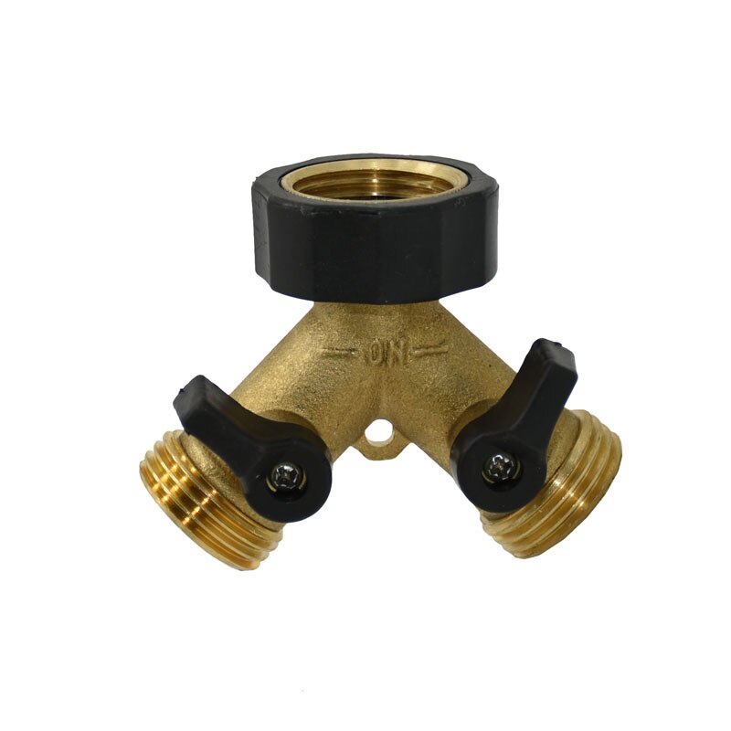 Válvula de riego ajustable para grifo de jardín, divisor de agua de 2 vías de latón hembra de 3/4 pulgadas, 3/4, 1 pieza