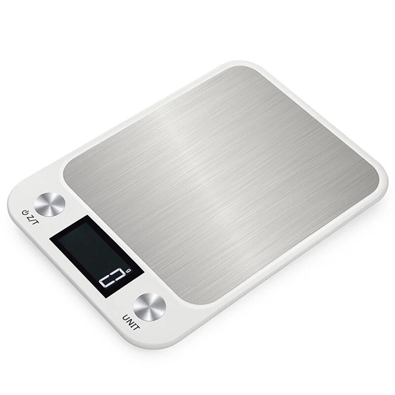 10Kg/1G Multi-Funktion Digital essen Küche Skala Edelstahl Wiegen Lebensmittel Skala Kochen Werkzeuge Gleichgewicht: Weiß   Silber-