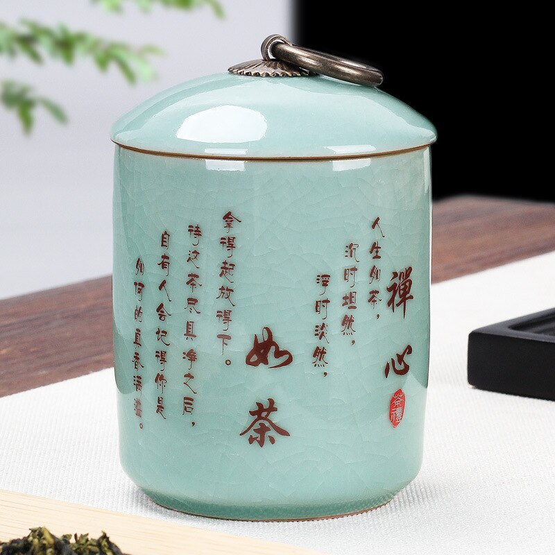 Thee Doos Koffie Organizer Puer Thee Container Chinese Groene Thee Aardewerk Pot Kruiden Voedsel Opslag Pot Keuken Items Luchtdichte Flessen: CXRC-about10.7X7.4cm