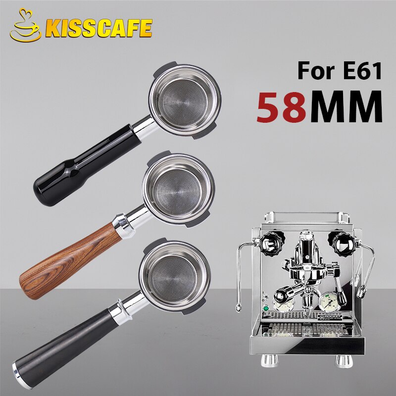 58 mm bodenloser Siebträger für E61 EXPOBAR Gemilai zwei Ohren mit 2 Tassen Filterkorb Kaffeezubehör Espressomaschine Barista