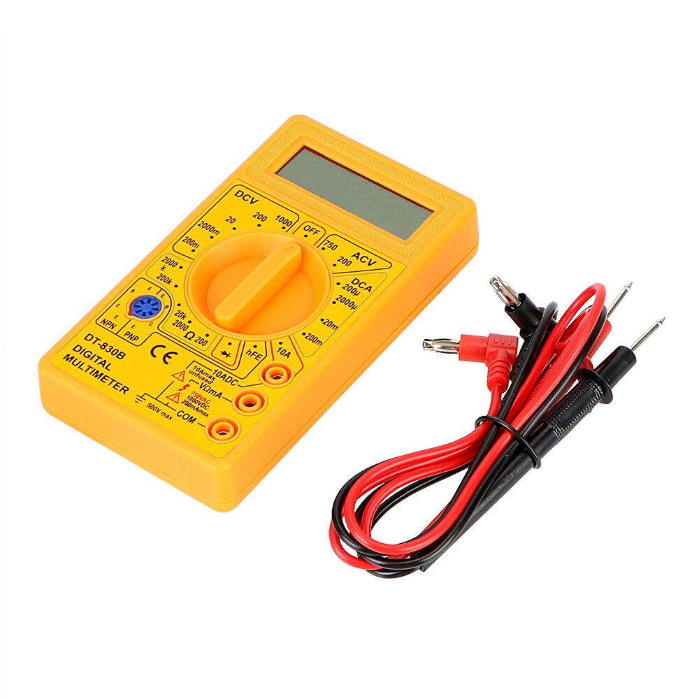 NICEYARD DT-830B Multimeter analysieren Instrument Ohmmeter Volt Tester LCD Auto Palette Digital Voltmeter: Gelb