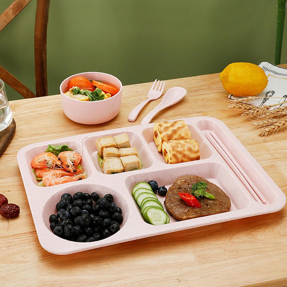 Canteen Reusable Divided Tray Stackable Dining Tool Easy to Clean Stackable Lunch Container School Breakfast Tray