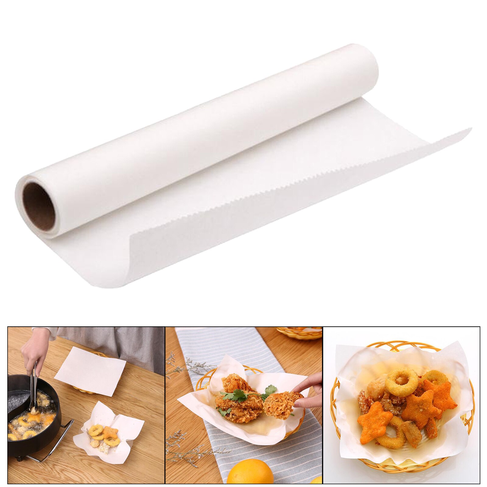 Papier de cuisson réutilisable, 30cm x 20m, parchemin de cuisson antiadhésif pour four à friteuse à Air