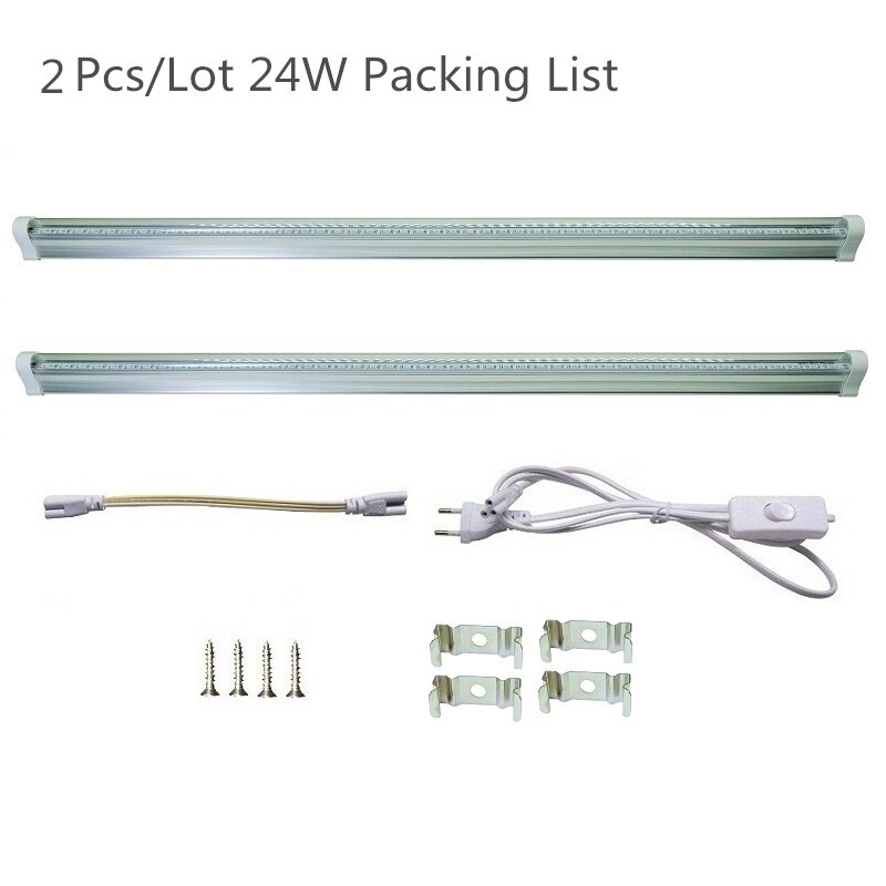 Reblue lampe til planter vokse lys 12w 24w t5 plante lampe full spektrum vokse ledet til planter dyrking frøplante fyto-lampe innendørs: 2 stk 24w f2 vokse ledet / Oss plugg vokse lys