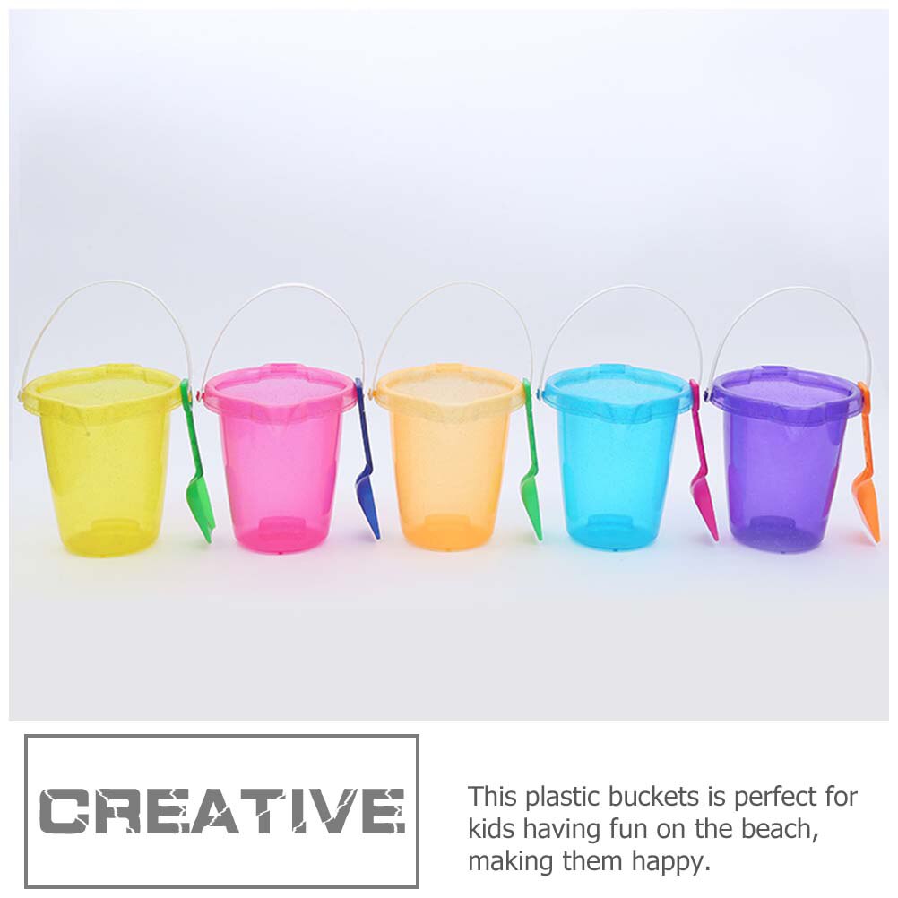 2Pcs Plastic Buckets Play Sand Buckets Sand Holders Play Sand for Kids