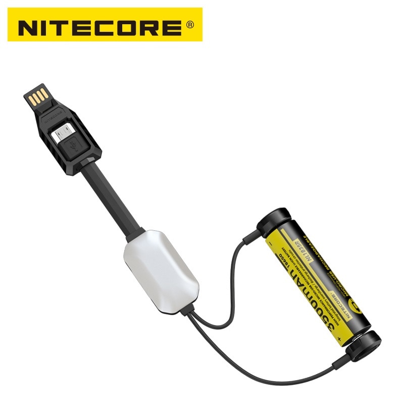 NITECORE LC10 draagbare magnetische outdoor USB oplader voor cilinder oplaadbare Li-Ion batterij 1A MAX DC 5 v met sensor light