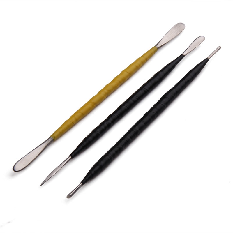 3pcs Clay Tools Pottery Sculpture Handmade Art DIY Clay Clay Tool Steel Double Heads Craft Tools Polymer Clay Mixed Color