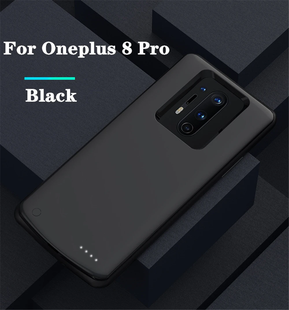 10000 mAh Batterijlader Gevallen voor OnePlus 8 Pro Powerbank Cover Externe Batterij Power Bank Cover voor Oneplus 8 Opladen Case: Rose