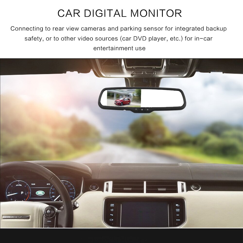 Onever 4.3 "TFT LCD Rear View Car Mirror Car Achteruitkijkspiegel Back Up Spiegel Monitor Screen Ondersteuning Parking Monitor Monitor voor De Meeste Auto