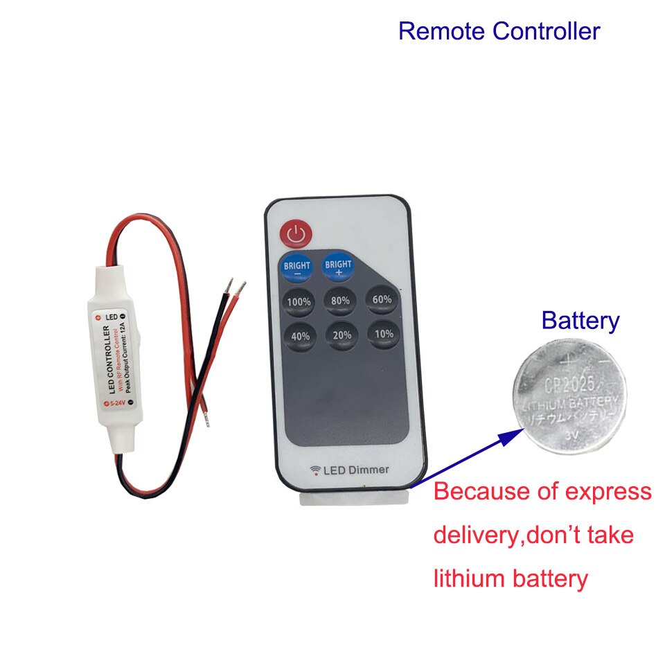 DC LED Verlichting Dimmer Mini Remote Controller Enkele Kleur Schakelaar 5V 12V 24V Driver voor LED Licht lamp Lamp Dimmen met Adapter