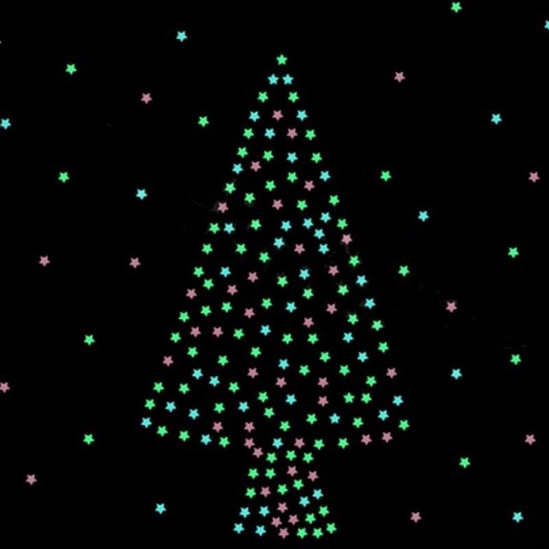 100 pcs/lot 3cm lumineux étoiles Stickers muraux lueur dans le noir étoile autocollant Fluorescent décalcomanies pour bébé chambre maison 3D mur décor