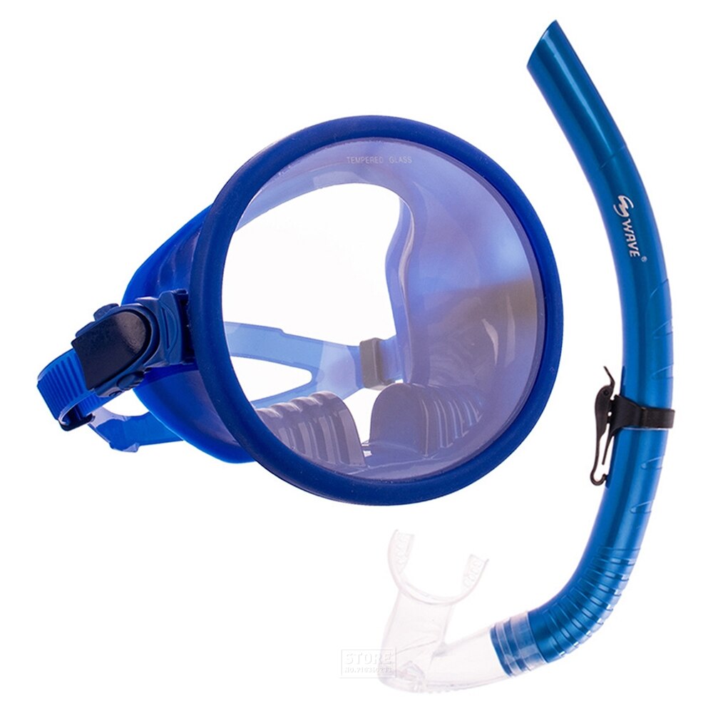 Adult Dive Mask Swimming Tube Underwater Scuba Anti Fog Snorkeling Respiratory Masks Goggles Glasses Dive Equipment: M1332 Blue Set