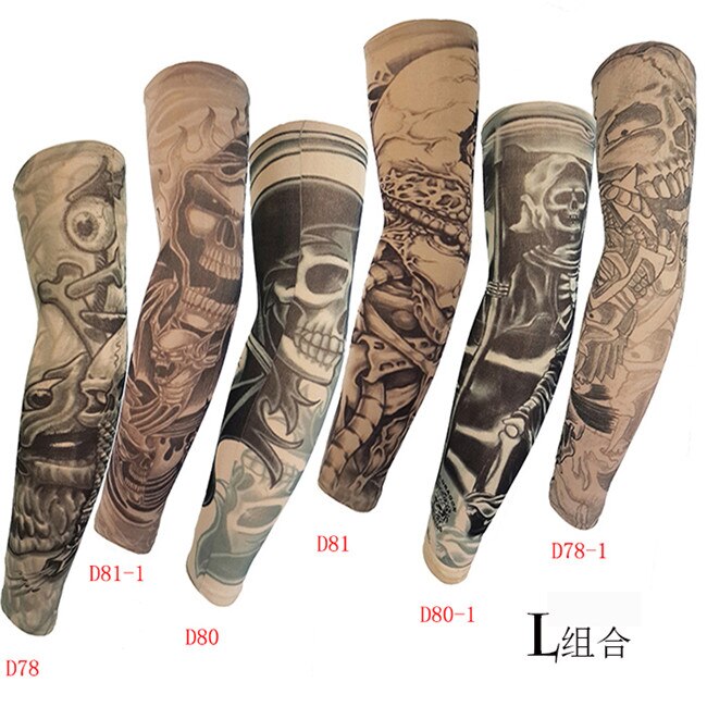 Tatovering ærme armvarmere sommer print manga til mand ærme sømløs sommer tatovering syet udendørs kvinde ride ærme: L