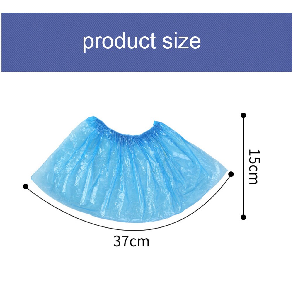 Cubierta de plástico desechable para zapatos, 100 piezas, PE, impermeable, para lluvia de zapatos, hogar, oficina, hospitales, hoteles, uso único/repetido