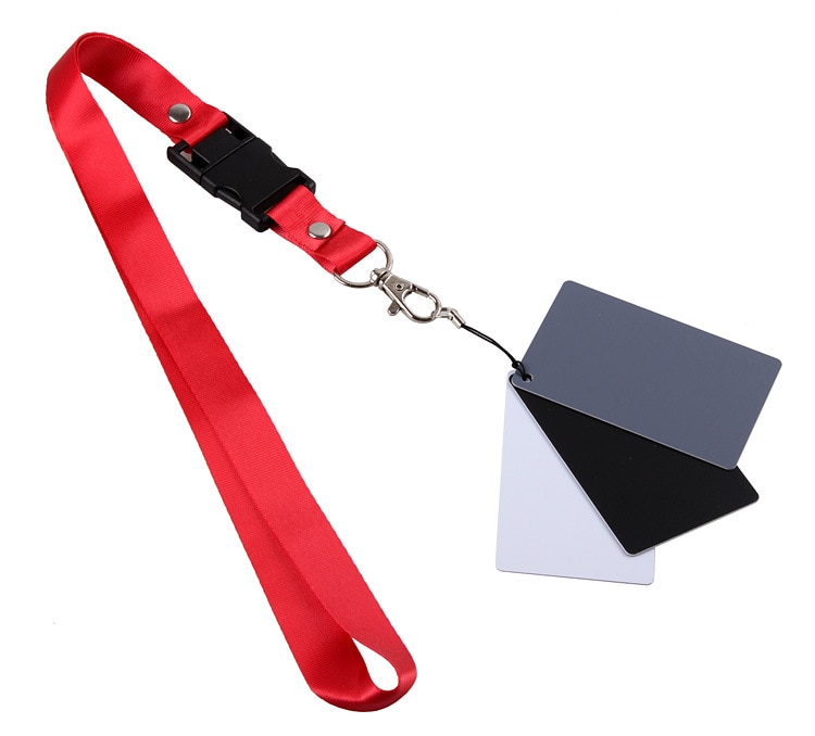 Camera Accessory Big Size(17*12cm) Digital White Black Grey Balance Cards 18% Gray Card with Neck Strap for Digital Photography