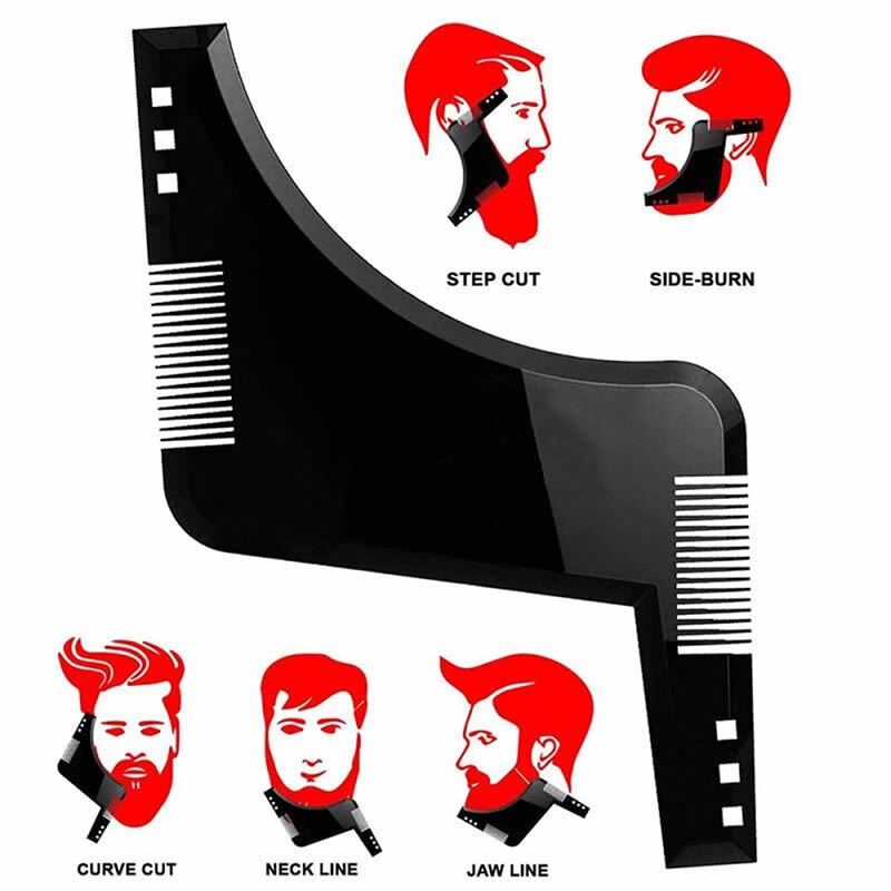 Beard template shaper beard modeling mold sideburns beard trimming contour tool men's care comb