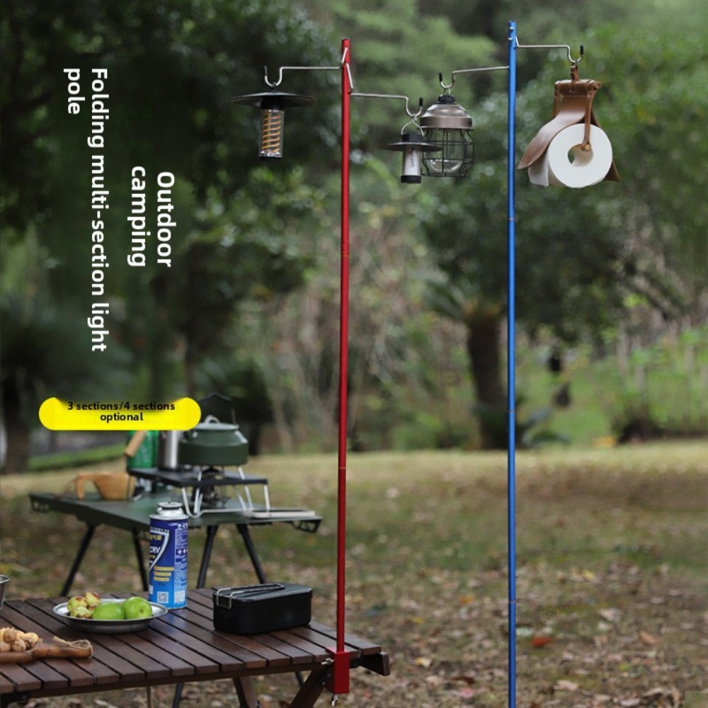 Camp Folding Light Stand Camping Equipment Outdoor Accessorie Portable Desktop Light Pole Bracket Lighting Hanging Light Bracket