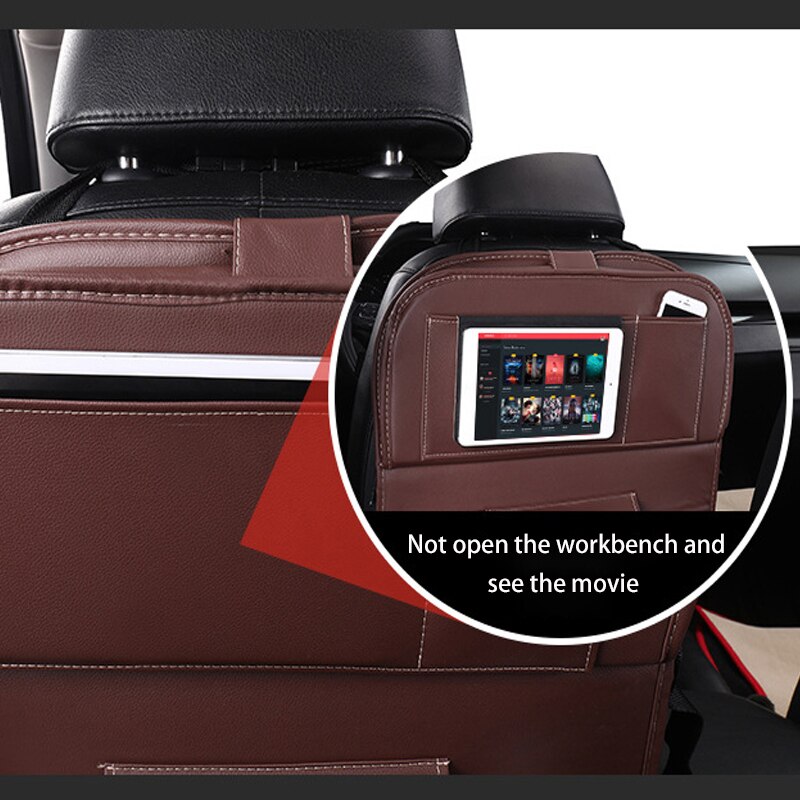 Car Ceat Storage Bag Hanging Universal Auto Multi-pocket PU Organizer Bag Leather Pad Car Ceat Shopping Cover