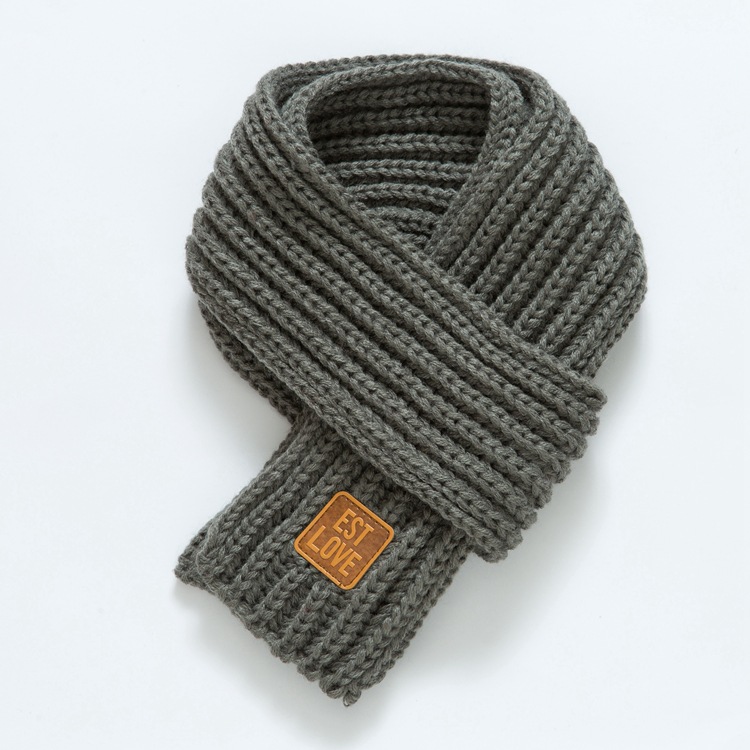 Pañuelos para niños, bufanda de cuello para bebés y niñas, bufanda suave Lisa para cuello, anillo de cuello elástico, bufanda para bebés, Invierno: Gris oscuro