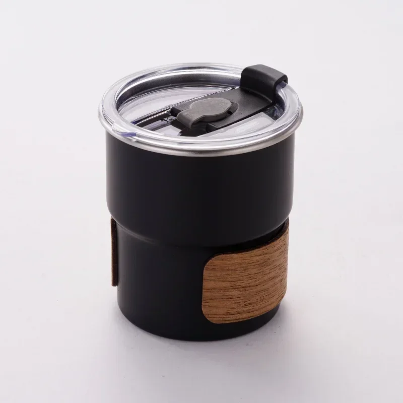 300ml Stainless Steel Coffee Camping Mug with Lid Portable Heat Resistant for Outdoor Picnic Camping Fishing Bottles Coffee Cups: light green
