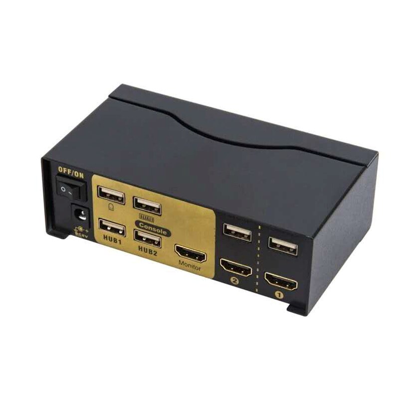 Smart 2 port 4K hdmi kvm switch usb switcher with console and remote controller for pc tv usb printer
