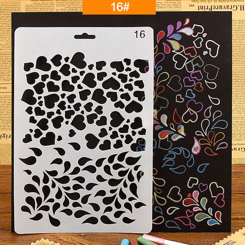 heart& water decorative stencil template scrapbooking background stencil card making supplies
