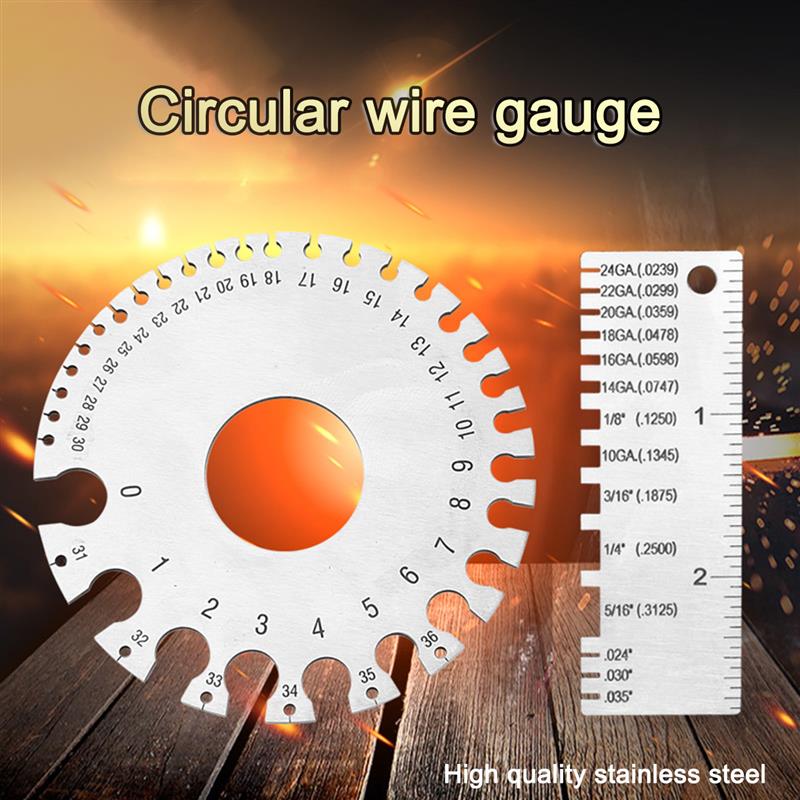 Round AWG SWG Wire Gauge Thickness Ruler Gauge Diameter Stainless Steel Measurer Tool Welding Gauge Wire Thickness Meter