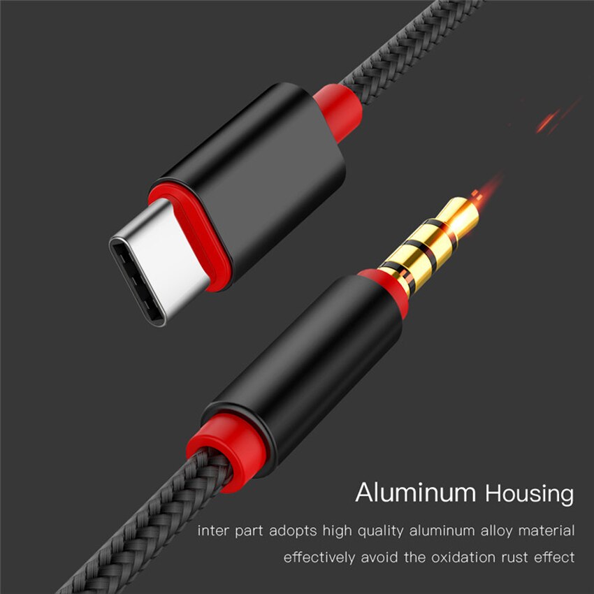 Type-C Naar 3.5Mm Jack Male Audio Aux Kabel Male Naar USB-C Stereo Adapter Connector Oortelefoon Kabel Adapter converter Voor Xiaomi