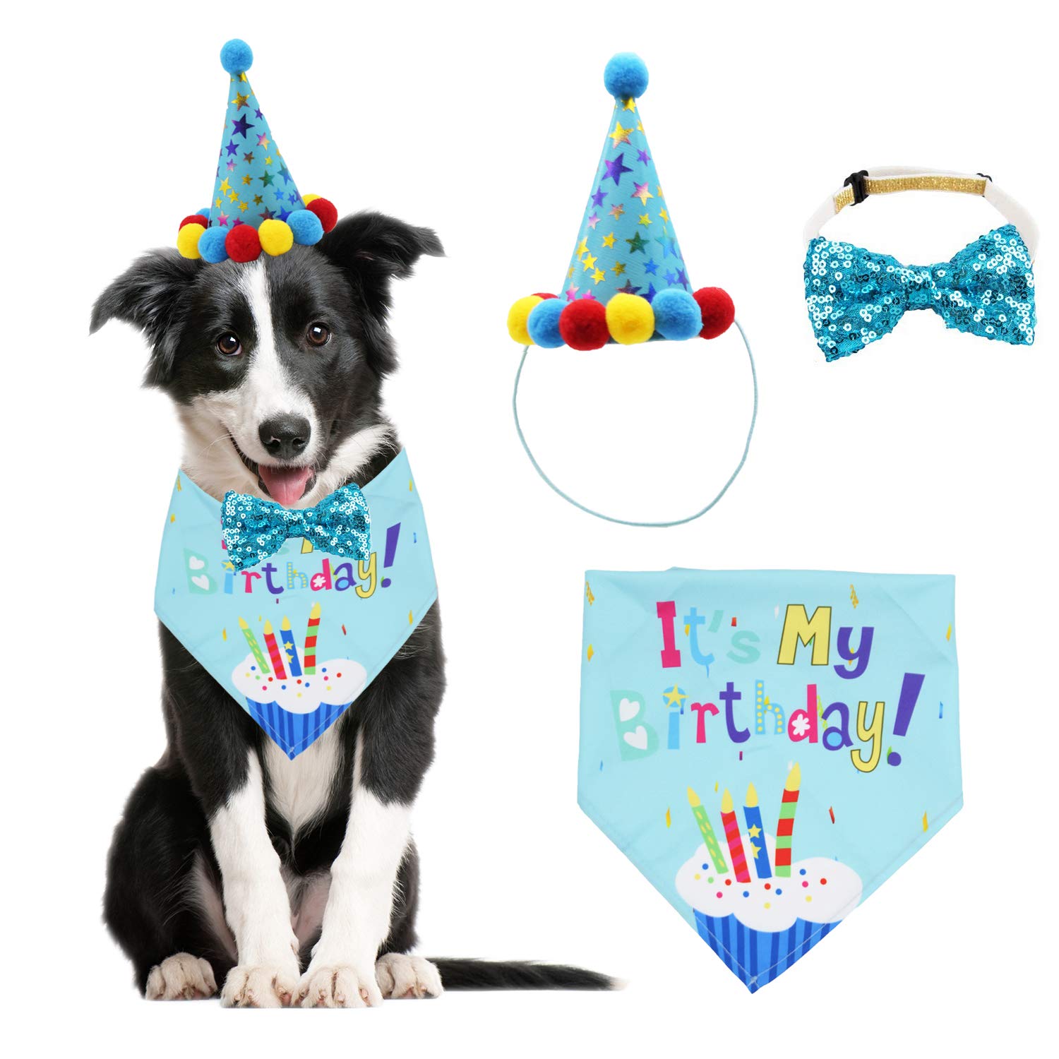 Hond Verjaardag Bandana Sjaal En Hond Meisje Jongen Verjaardagsfeestje Hoed Met Leuke Hond Vlinderdas Halsband Voor Kleine Medium hond Huisdier