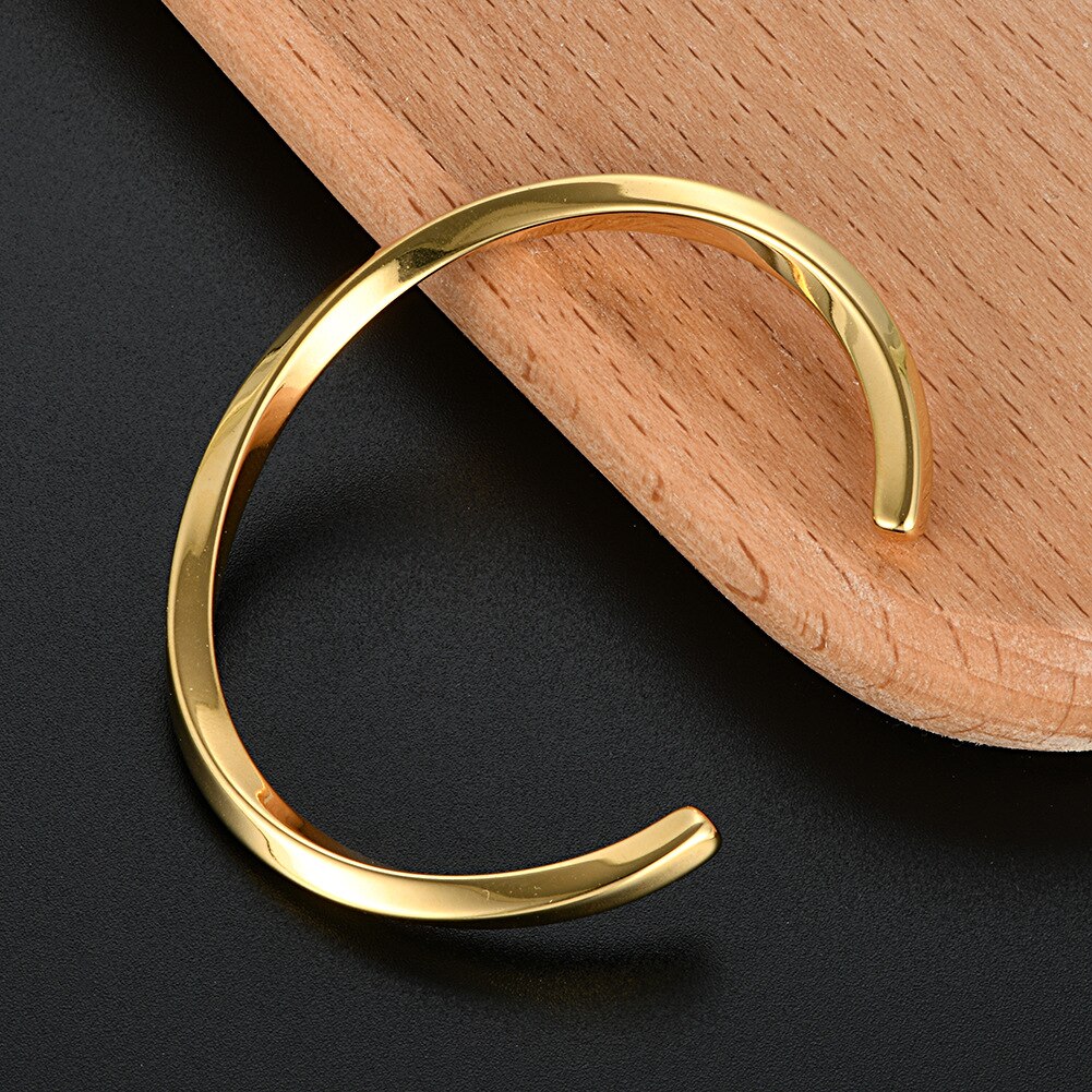 Stainless Steel Titanium Steel Braided Braided Steel Wire Open Bracelet Fine Men and Women Simple Geometric Round Fine Jewelry: D