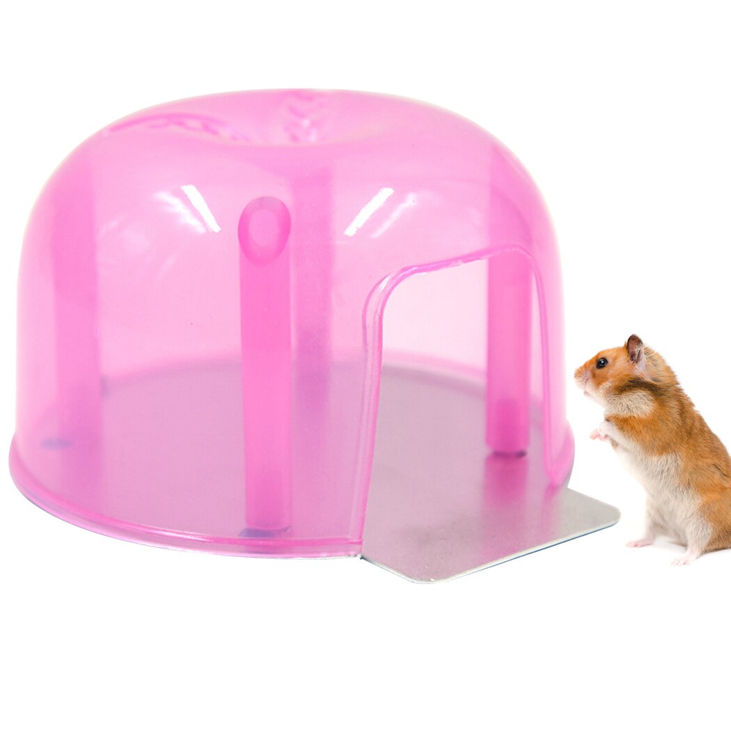 1PCS Cute Hamster House Cooling Hamster Cave Small Animal Nest for Summer Small Pet Plastic House Sleeping Nest: Pink