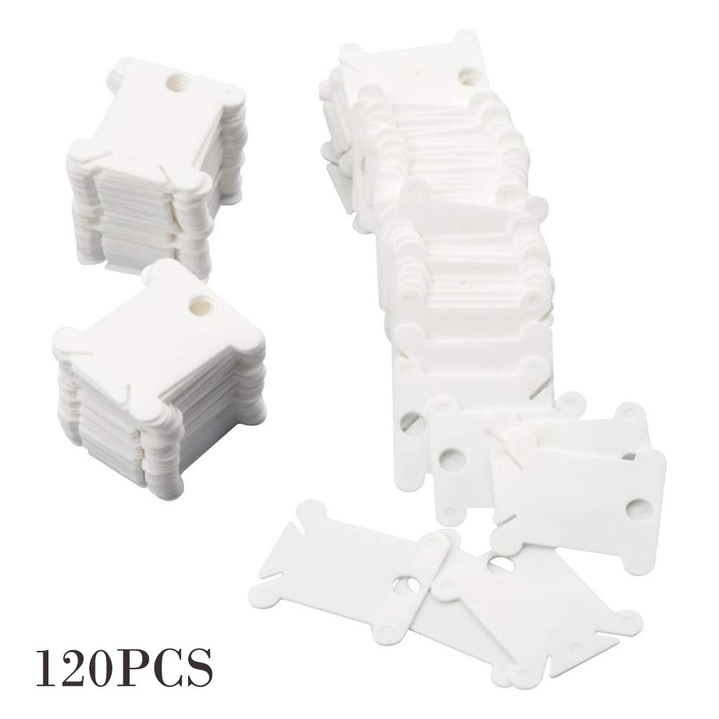120PCS Cross Stitch Storage Rack Plastic Sewing Thread Winding Plate Board Card Embroidery Craft Thread Bobbins Organizer H5: Default Title
