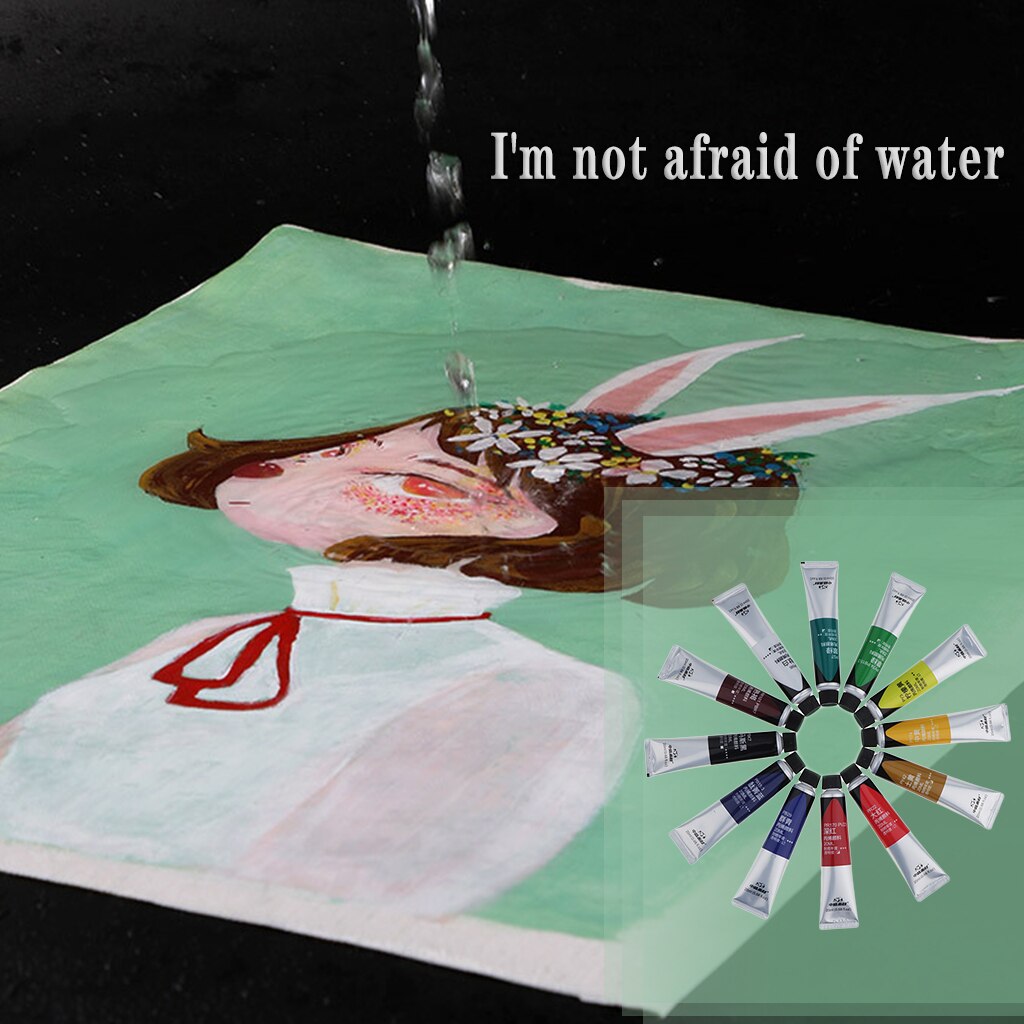 12/24x Waterproof ACRYLIC PAINT Set Artist Kids Painting: 12 Color 20ml 11cm