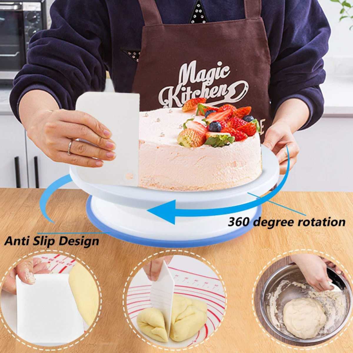 136Pcs Cake Decorating Kit Pastry Tube Fondant Tool Cake Turntable Set Kitchen Cake Dessert Baking Bakeware Pastry Supplies