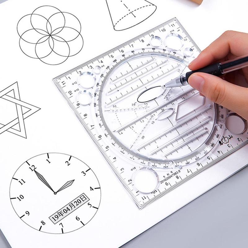 Multifunctional Drawing Ruler Resin Drawing Furniture Construction Architect Template Draft Ruler Measuring Tool