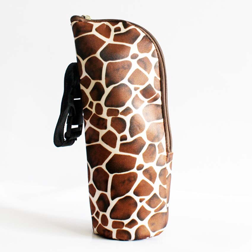 Cubierta para biberón de bebé, bolsa de aislamiento térmico y preservación del frío, mantiene la temperatura, bolsa de aislamiento térmico: Coffee Leopard