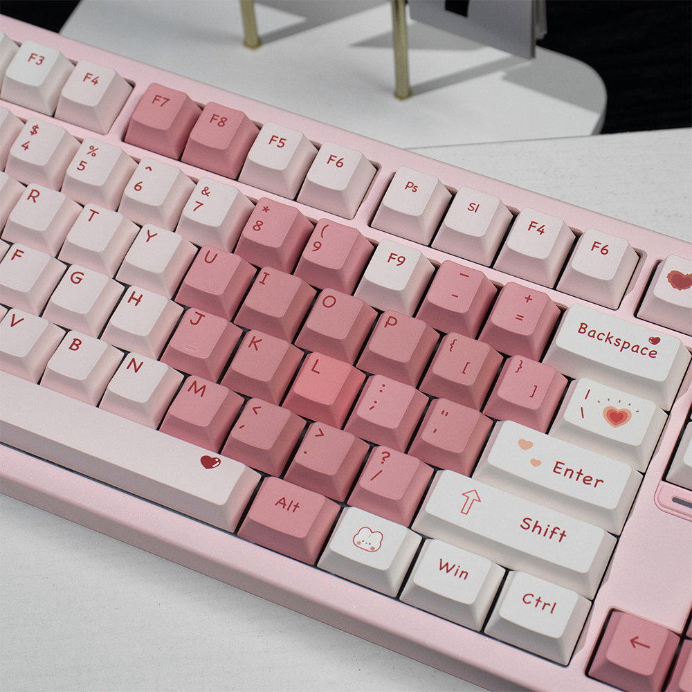 Liebe Herz Tastenkappen, niedliche Tastenkappen, Kirschprofil, Farbsublimation, PBT-Tastenkappen für MX Schalter, mechanisches Tastatur-einstellen