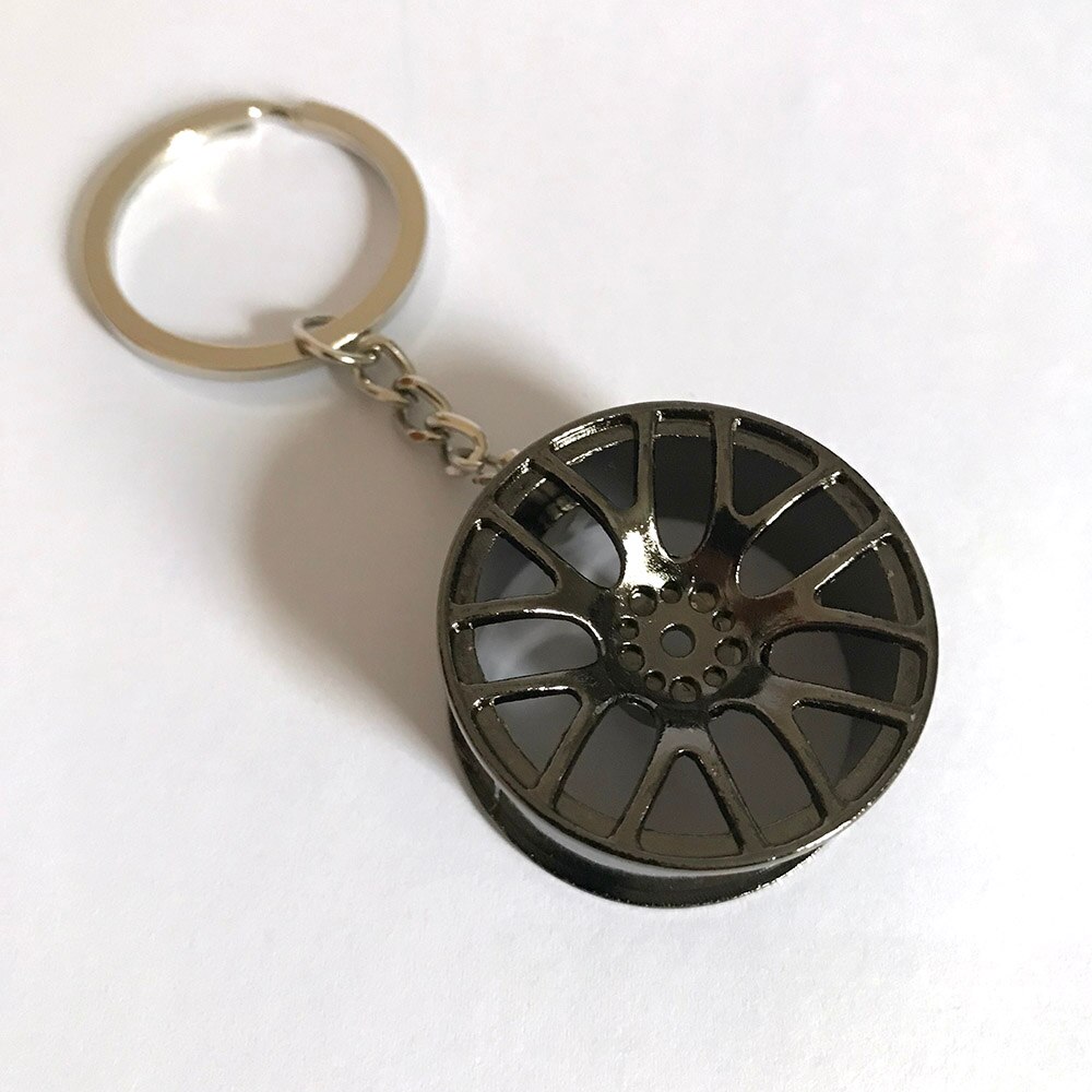 Llaveros de llanta negra para coche, llaveros Turbo Nos, llavero de metal con freno, rueda de discos, llavero concentrador, accesorios para coche: 8