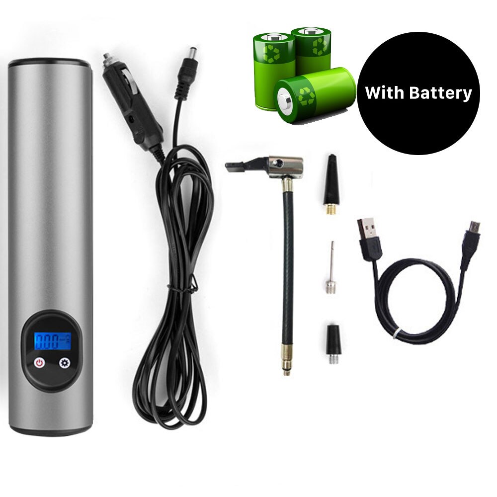 Opblaasbare Pomp Handheld Draagbare Luchtcompressor Draadloze Digitale Autoband Pomp 12V 150PSI Elektrische Luchtpomp Voor Auto Emergency: With Battery  S