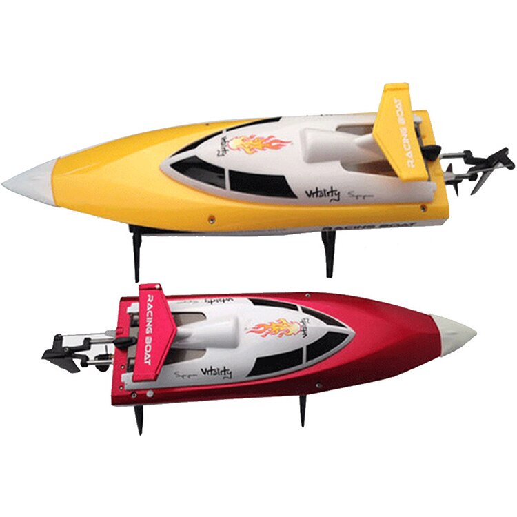Hiinst feilun  ft007 2.4g fjernbetjeningsbåde elektrisk båd agn køling højhastigheds racing plast rød gul rc fiskerbåd  z3