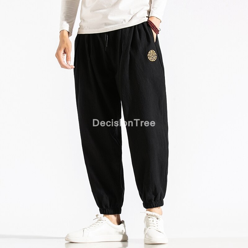 Mannen Kung Fu Tai Wushu Broek Chinese Stijl Harajuku Enkel Gestreepte Jogger Joggingbroek Losse Toevallige Mannelijke Streetwear Broek: M / color2