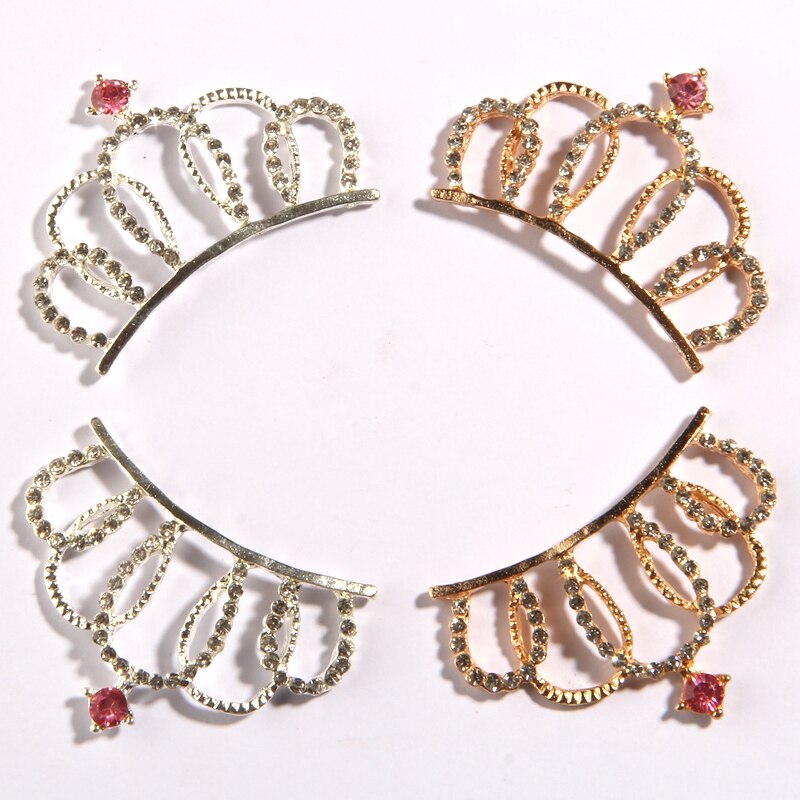 10 st 5.7cm krona strass knappar för heminredning legering metall kristall knapp för tyg bröllop: B81-e21