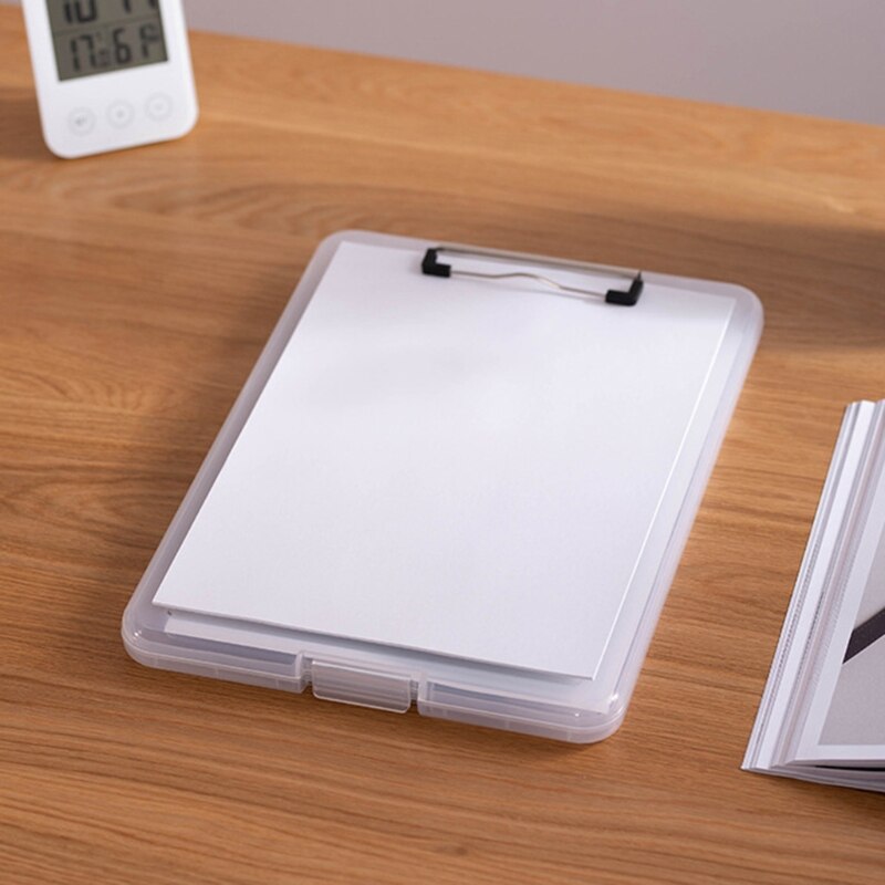 A4 Classic Multifunctional File Folder Organizer Case Plastic Clipboard Storage Box Pen Holder Office Supplies