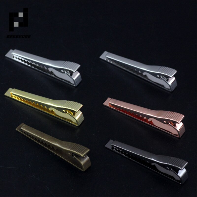 2pcs/lot 55x5mm Tie Clip Classic Simple Style Pin Clasp Bar Silver Color Male Business Necktie Clip Clasp Metal Men Jewelry