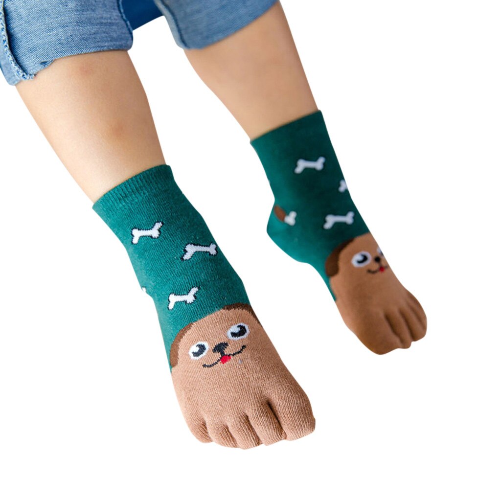 Cute Cartoon Five Toes Socks Kids Socks Animal Girl Boy Children Five Fingers Socks Cotton Breathable Foot Socks
