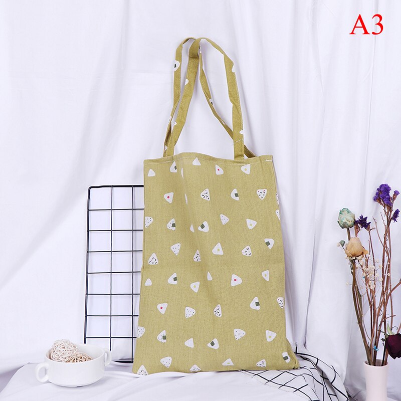 1PCS Eco High Capacity Grocery Bags Animal Print Shopping Tote Beach Handbag Cotton Linen Women Casual Reusable Shopping Bag: B3