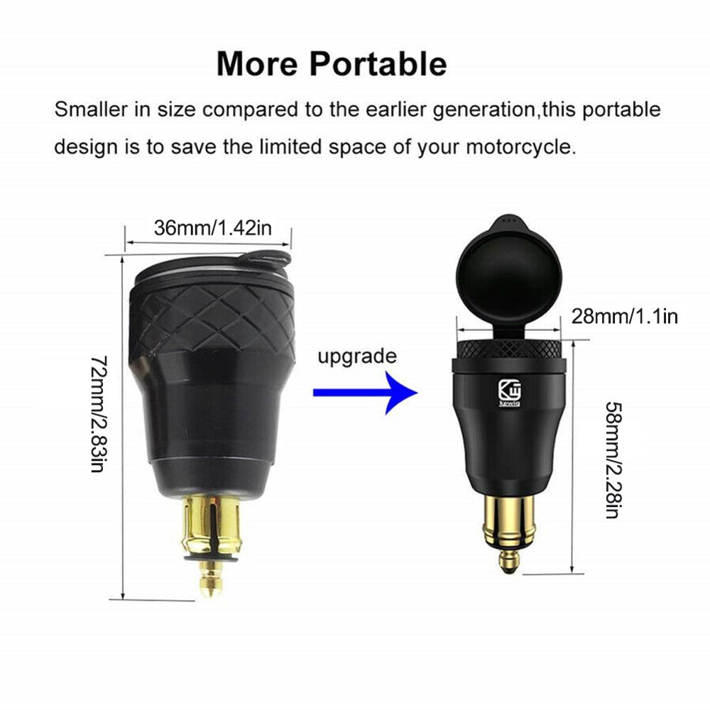 Carcasa metálica de aleación de aluminio para motocicleta, Cargador USB tipo C, voltímetro de 12-24v, para BMW, motocicleta, Hella, Din, rojo y azul