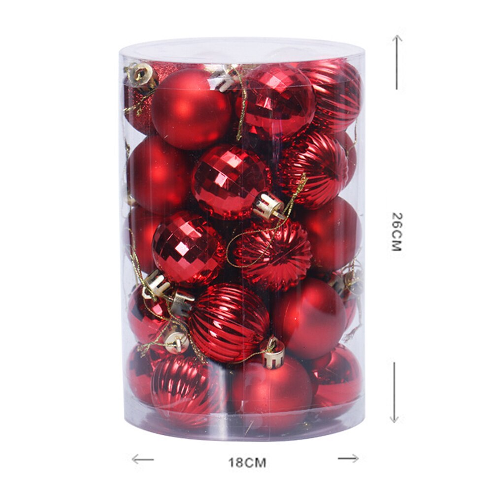 34 stuks kerstballen winkelcentrum plafond raam hangende bal ornament hanger kerstfeest kerstboomversiering: Rood