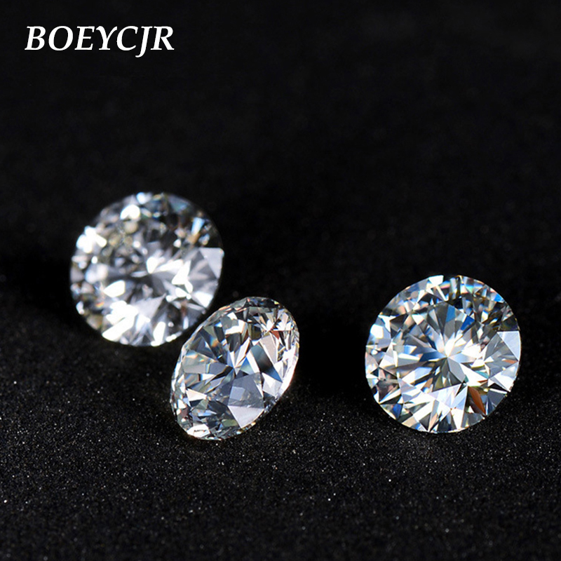 BOEYCJR F Color 0.5/0.6/0.8/1/1.2/1.5/2/2.5/3/3.5/4/4.5/5ct Round Brilliant Moissanite Diamond Loose Bead Jewelry Accessories