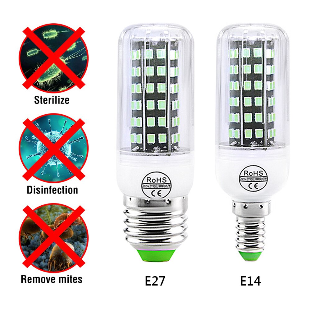 112 LED E14 UV Germicidal Lamp UV Sanitizer For Home Remote Control Disinfection Lamp Light E27 LED UVC Light Bulb Sterilization